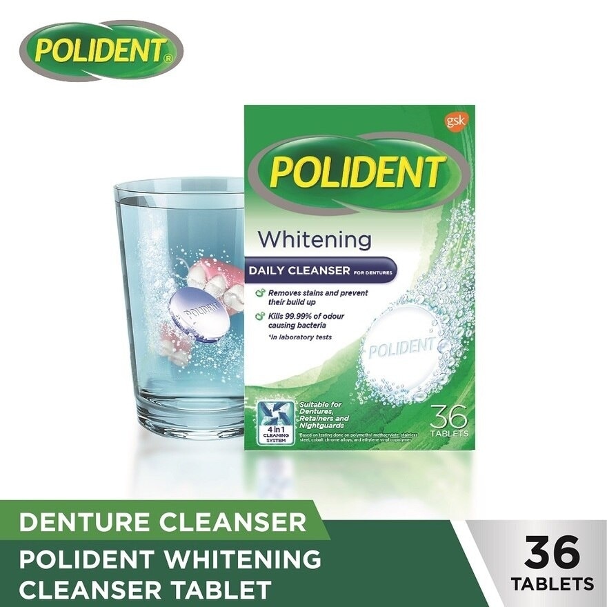 Whitening Daily Cleanser Denture 36 Tablets