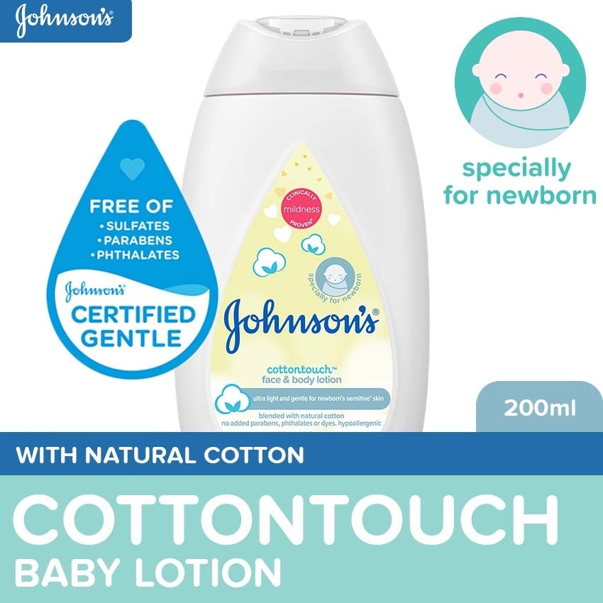 Johnson's CottonTouch Baby Lotion 200ml- Newborn, Lotion for Baby, Baby Essentials, Baby Care