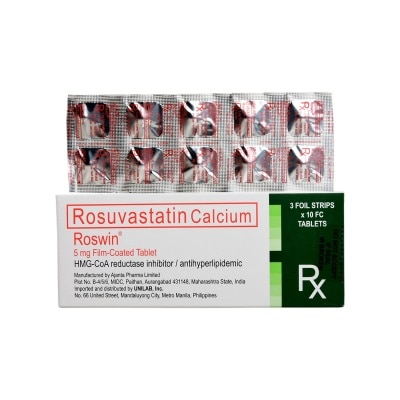 ROSWIN Rosuvastatin Calcium 5mg 1 Tablet [PRESCRIPTION REQUIRED]