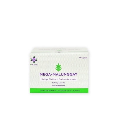 MEGA 500 mg Moringa Oleifera + 100 mg Non-Acidic Vitamin C 1 Capsule