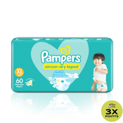 PAMPERS Baby Dry Taped Diapers Extra Large (28-35 lbs) 60 pcs