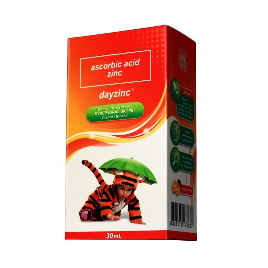 Ascorbic acid + Zinc (Dayzinc) 100 mg/10 mg Oral Drops Syrup