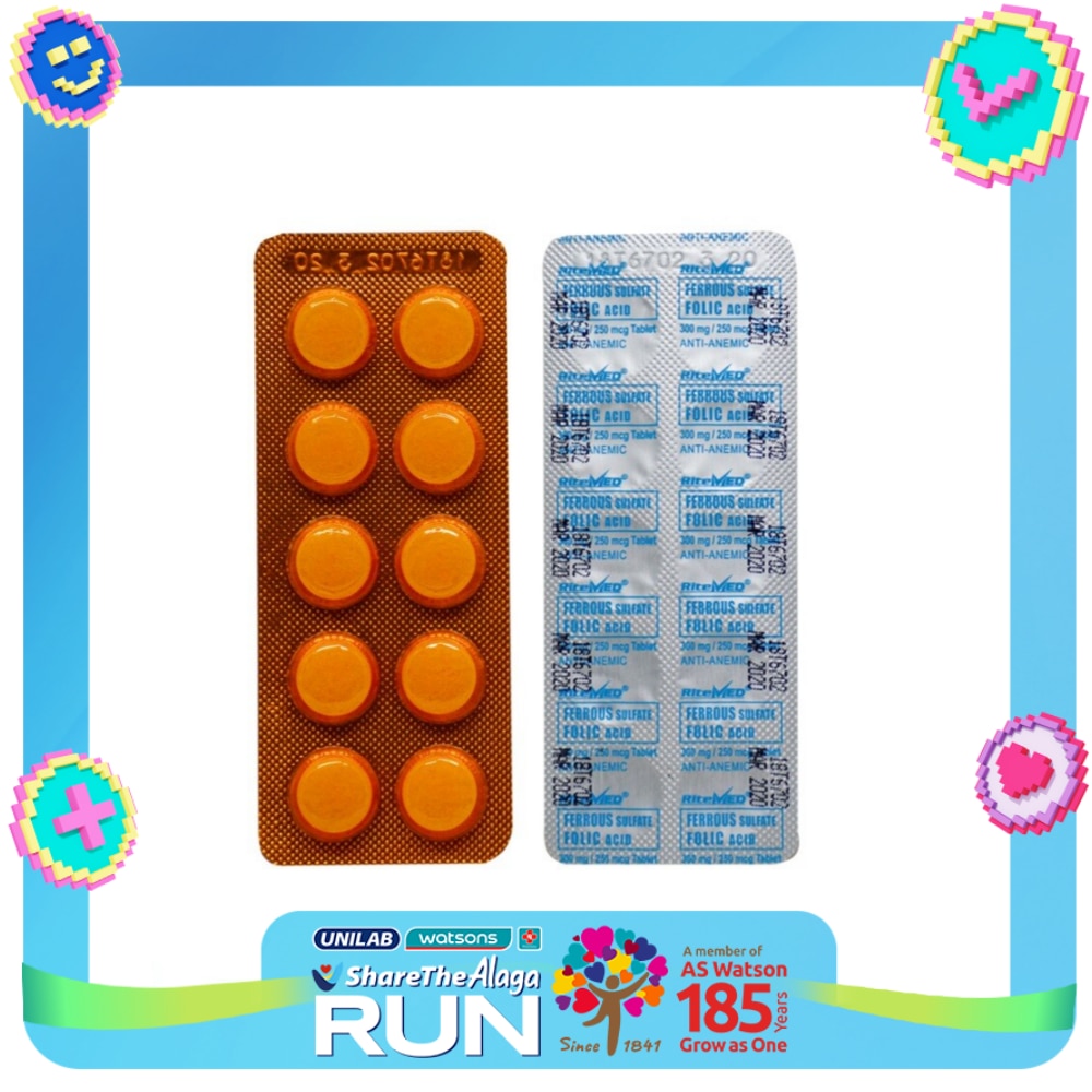 Ferrous sulfate + Folic acid 1 Tablet