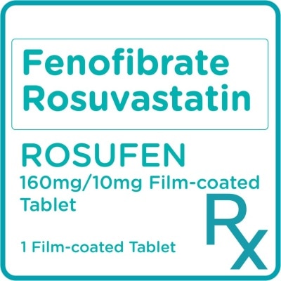 ROSUFEN Rosufen Fenofibrate 160mg+ Rosuvastatin 10mg 1 Tablet [Prescription Required]