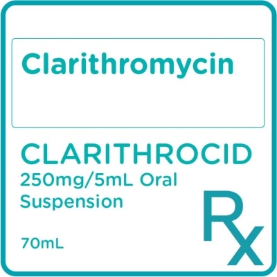 CLARITHROCID Clarithromycin  250mg/5mL Oral Suspension 70ml [PRESCRIPTION REQUIRED]