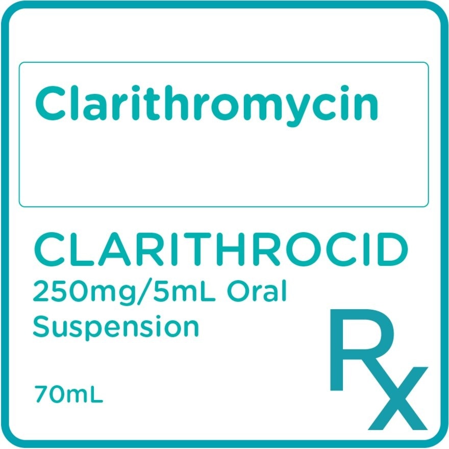 Clarithromycin  250mg/5mL Oral Suspension 70ml [PRESCRIPTION REQUIRED]