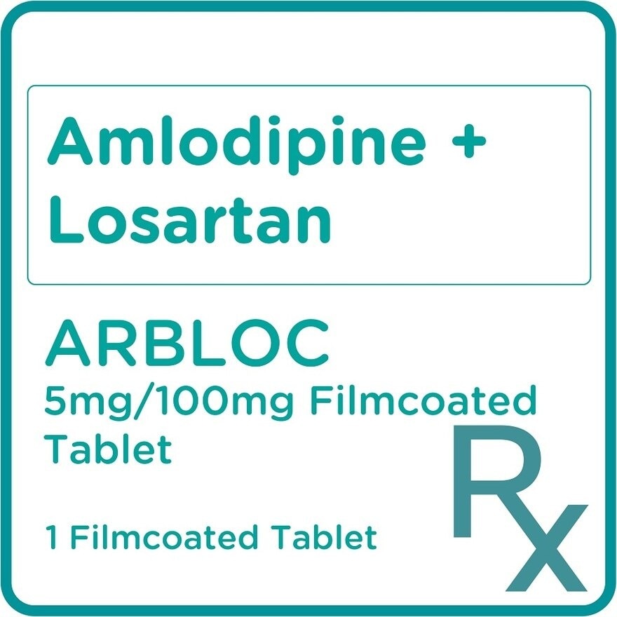 Amlodipine + Losartan 5mg/100mg 1 Filmcoated Tablet  [Prescription Required]