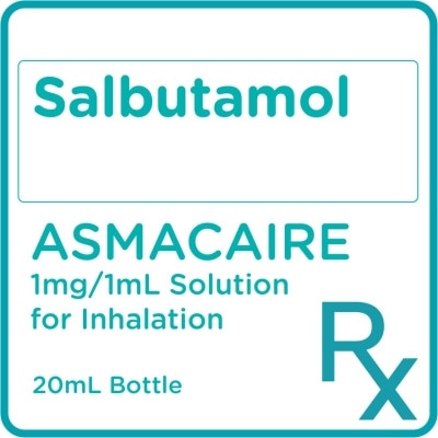 ASMACAIRE Salbutamol 1mg/1mL Solution for Inhalation 20mL [PRESCRIPTION REQUIRED]