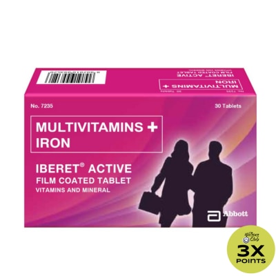 IBERET Active Multivitamins + Iron 30 Film-Coated Tablets