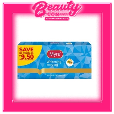 MYRA E Whitening Bar Soap with Papaya and Vitamin E 90g 3s