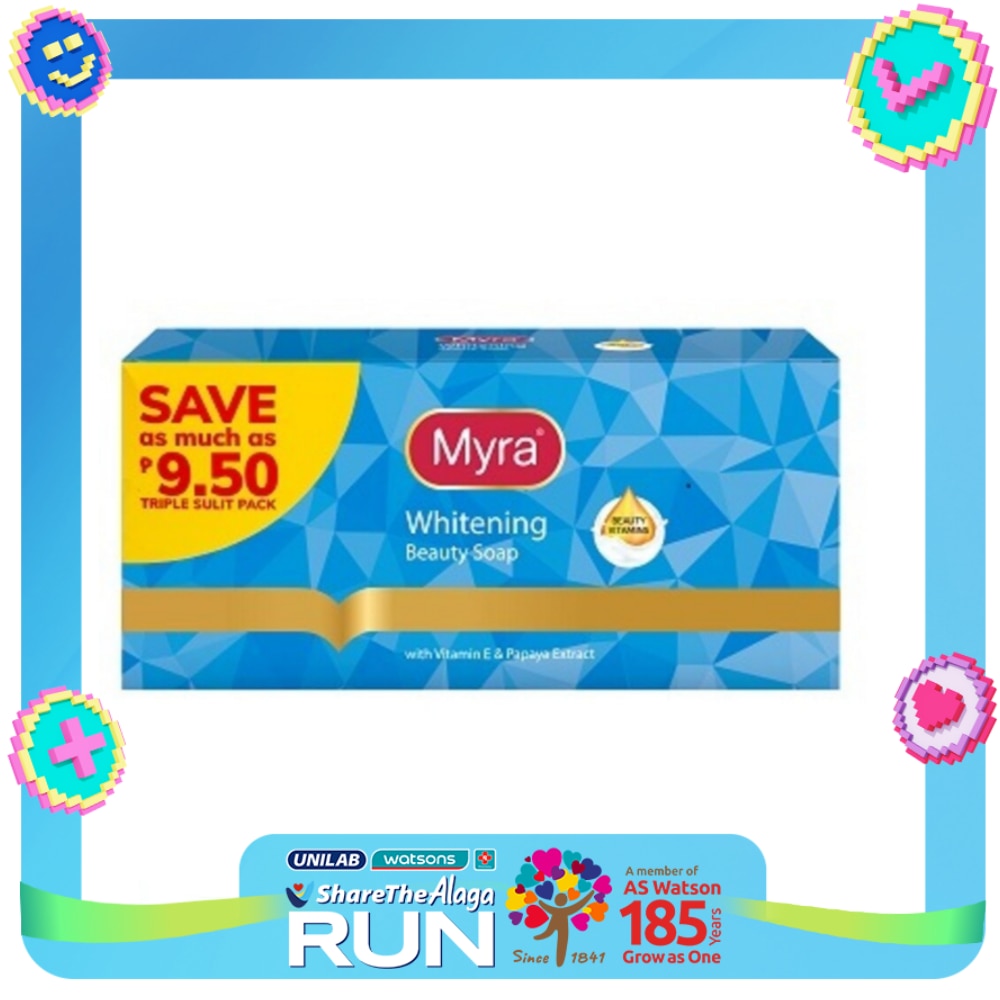 Whitening Bar Soap with Papaya and Vitamin E 90g 3s