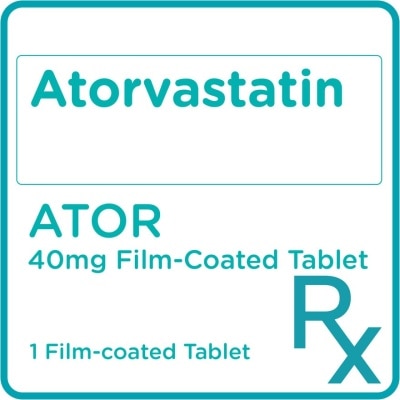 ATOR Atorvastatin Calcium 40mg 1 Film-coated Tablet [PRESCRIPTION REQUIRED]