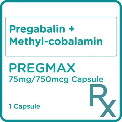 PREGMAX PREGMAX Pregabalin + Methyl-cobalamin 75mg/ 750mcg Sold Per Piece [Prescription Required]