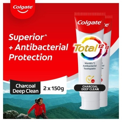 COLGATE Total Charcoal Deep Clean Whole Mouth Health Toothpaste 150g Twin Pack 70% off on 2nd tube