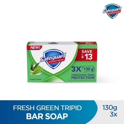 SAFEGUARD Fresh Green Tripid Bar Soap (130g)