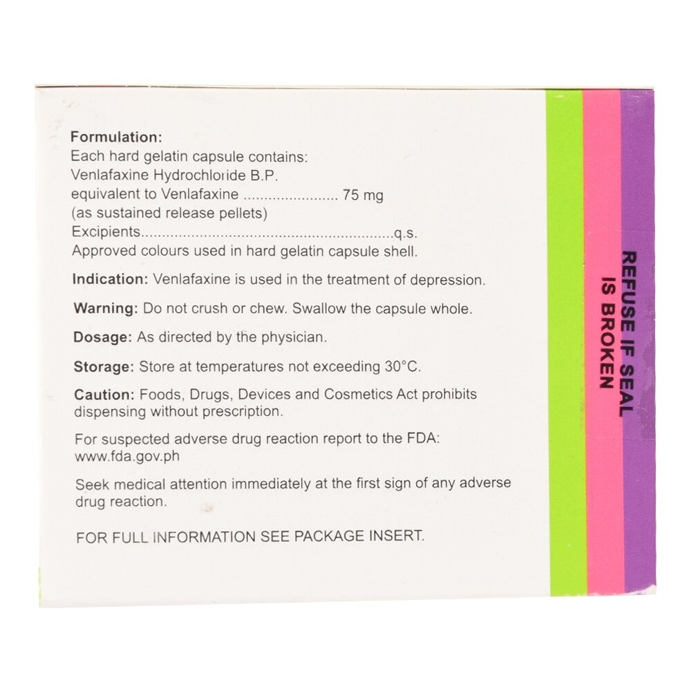 Venlafaxine Hydrochloride 75Mg 1 Capsule [PRESCRIPTION REQUIRED]