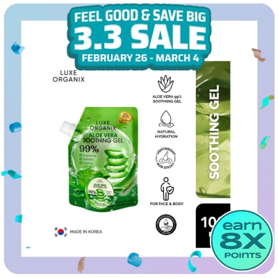 LUXE ORGANIX Luxe Organix Aloe Vera Soothing Gel 99% 100ml Sachet