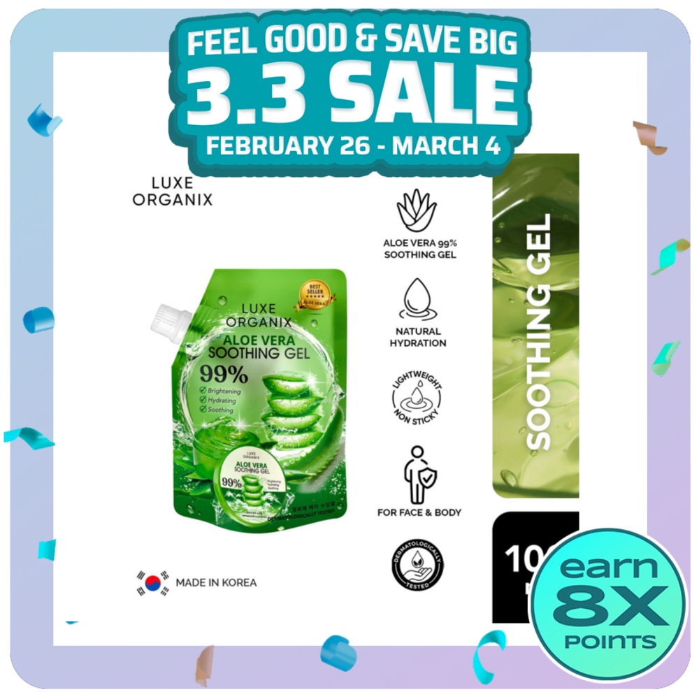 Luxe Organix Aloe Vera Soothing Gel 99% 100ml Sachet