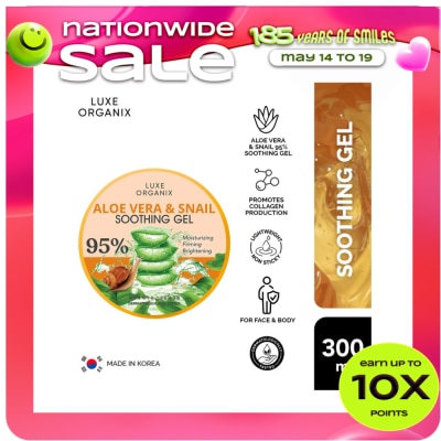 LUXE ORGANIX - Luxe Organix Snail & Aloe Soothing Gel 95% 300ml