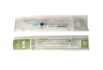 SIMPLEX Disposable Syringe 10cc/ml Ll G-23X1 1 Syringe with Needle
