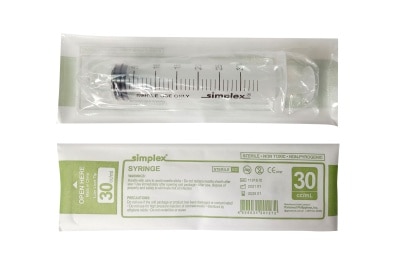 SIMPLEX Disposable Syringe 30cc/ml 1 Syringe