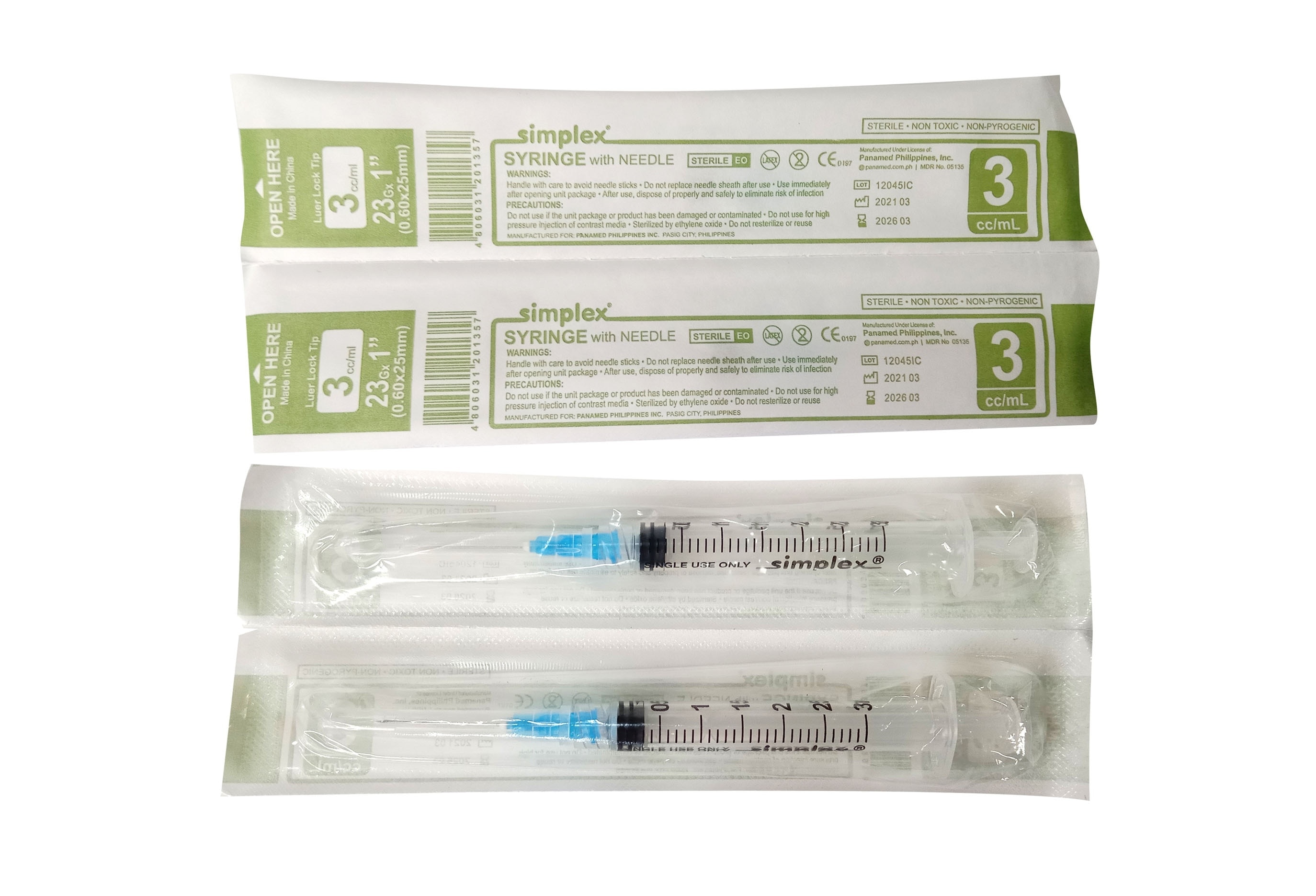 Disposable Needle 3cc/ml Ll G-23X1 1 Disposable Syringe with Needle