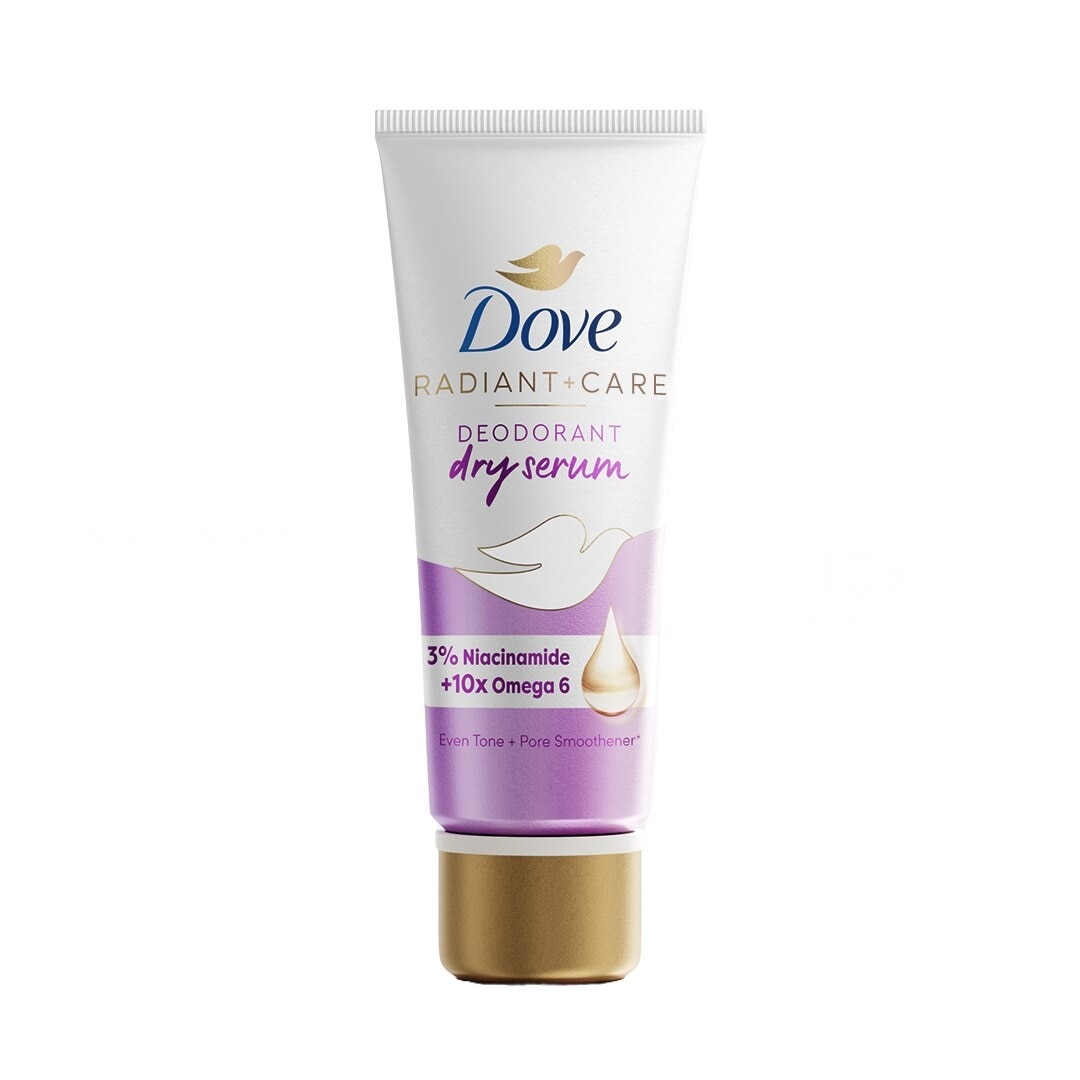 Dove Radiant + Care Deodorant Dry Serum 3% Niacinamide 10x Omega 6 Pore Smoothener 40ml