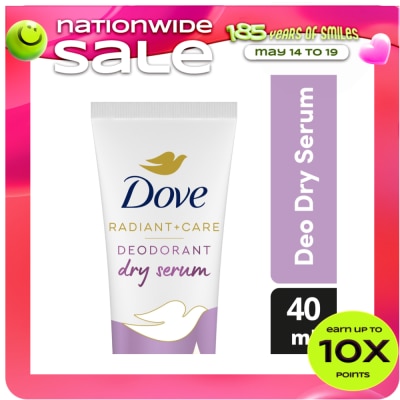 DOVE - Dove Radiant + Care Deodorant Dry Serum 3% Niacinamide 10x Omega 6 Pore Smoothener 40ml