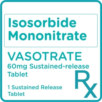VASOTRATE VASOTRATE Vasotrate Isosorbide Mononitrate 60mg Sold Per Piece [Prescription Required]