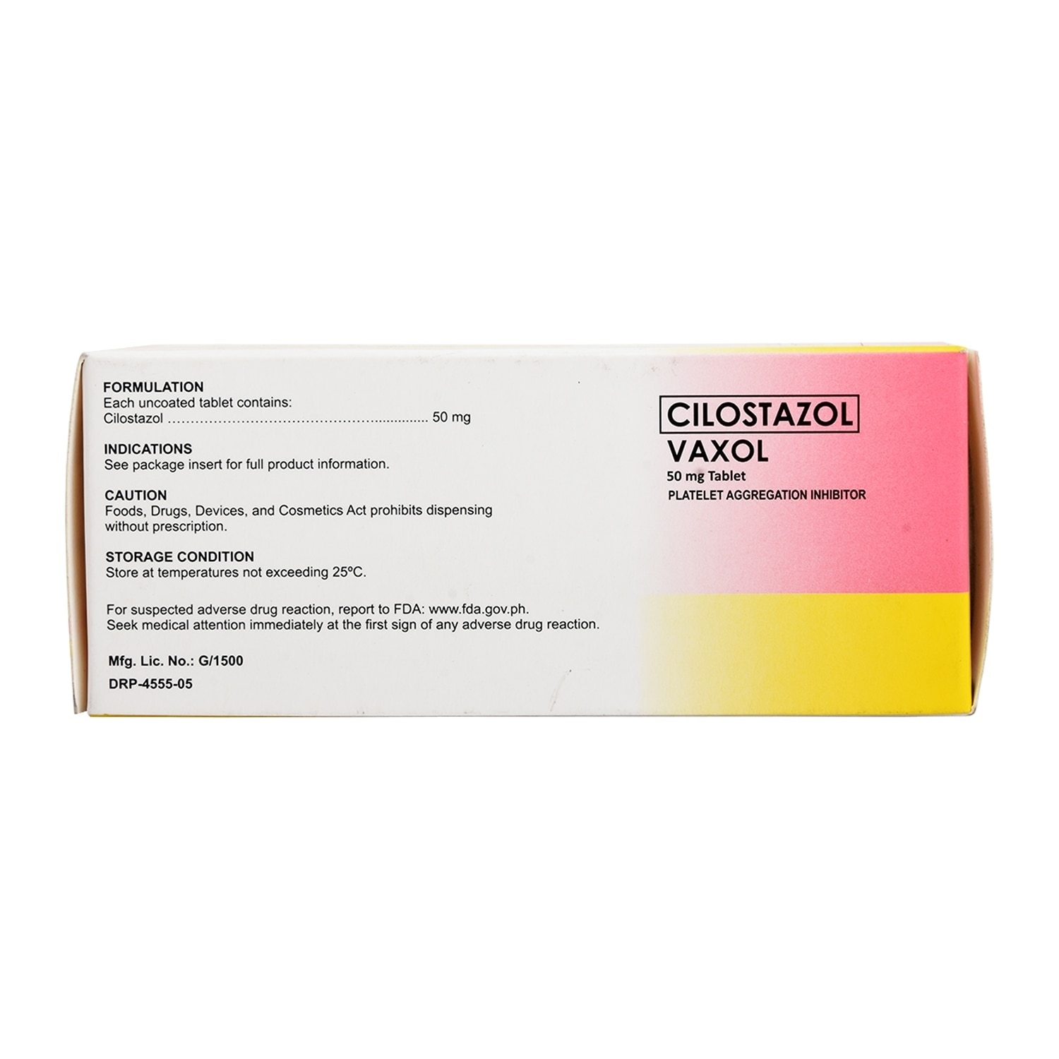 Cilostazol 50mg 1 Tablet [Prescription Required]