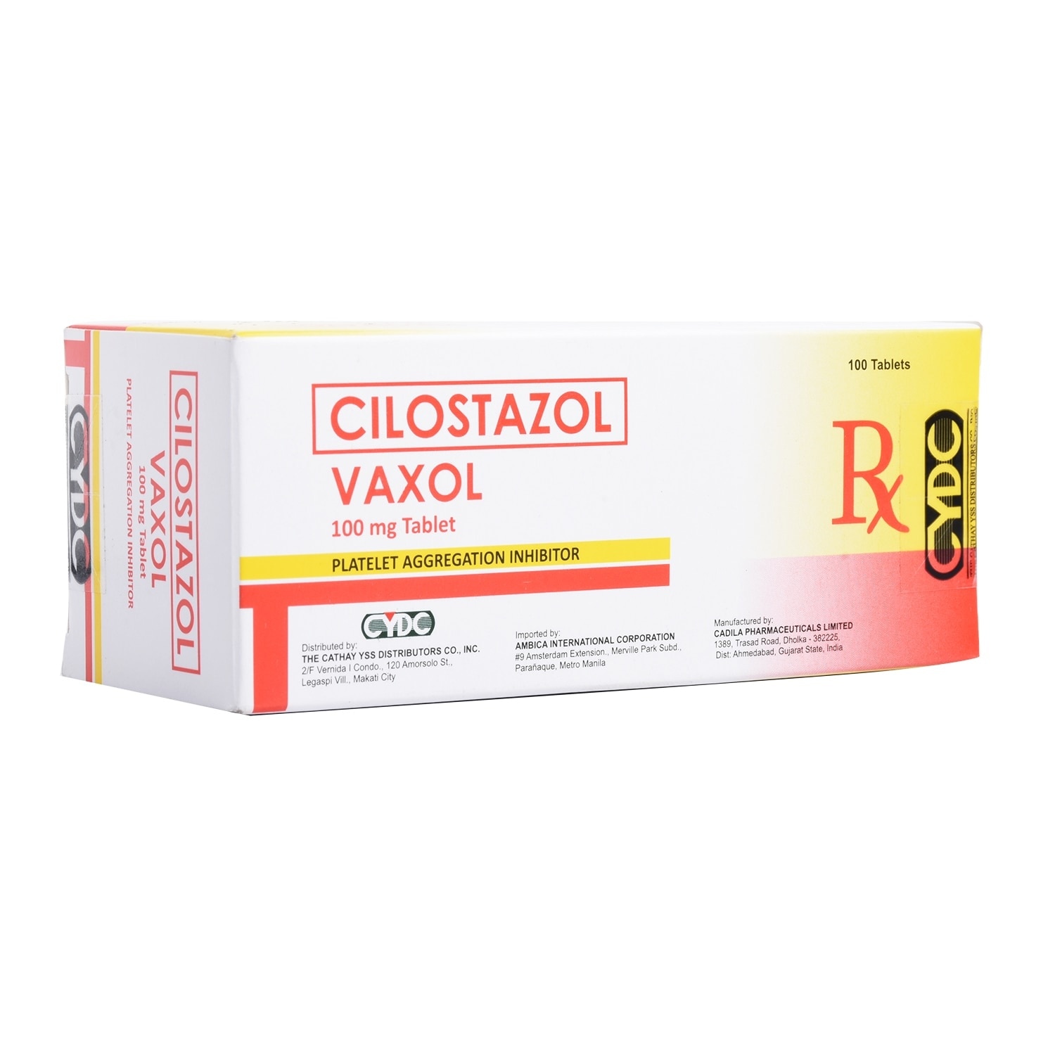 Cilostazol 100mg Tablet [PRESCRIPTION REQUIRED] (sold per piece)