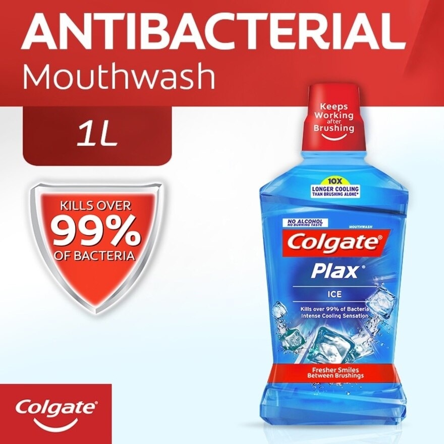 Plax Antibacterial Mouthwash Ice Intense Flavor 1L