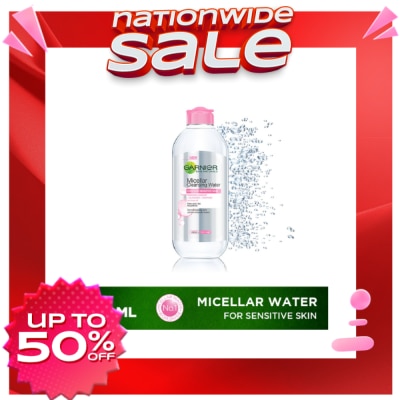 GARNIER Micellar Cleansing Water Pink 400mL [FOR SENSITIVE SKIN]