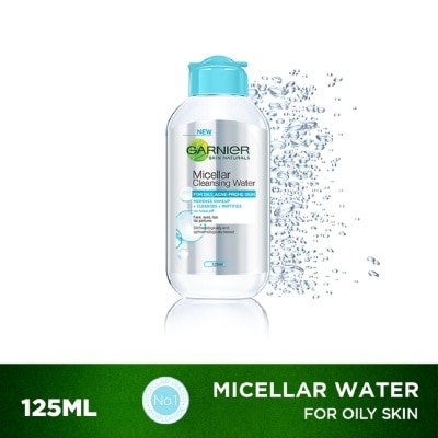 GARNIER Micellar Cleansing Water Blue 125mL [FOR OILY & ACNE PRONE SKIN]