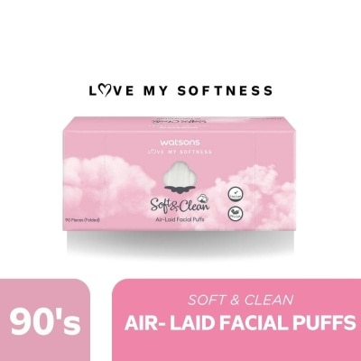 WATSONS Soft & Clean Air-laid Facial Puffs 90 Sheets