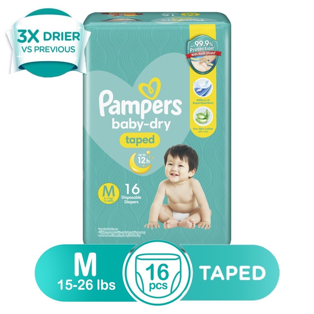 Baby Dry Taped Economy Diaper Medium 16s