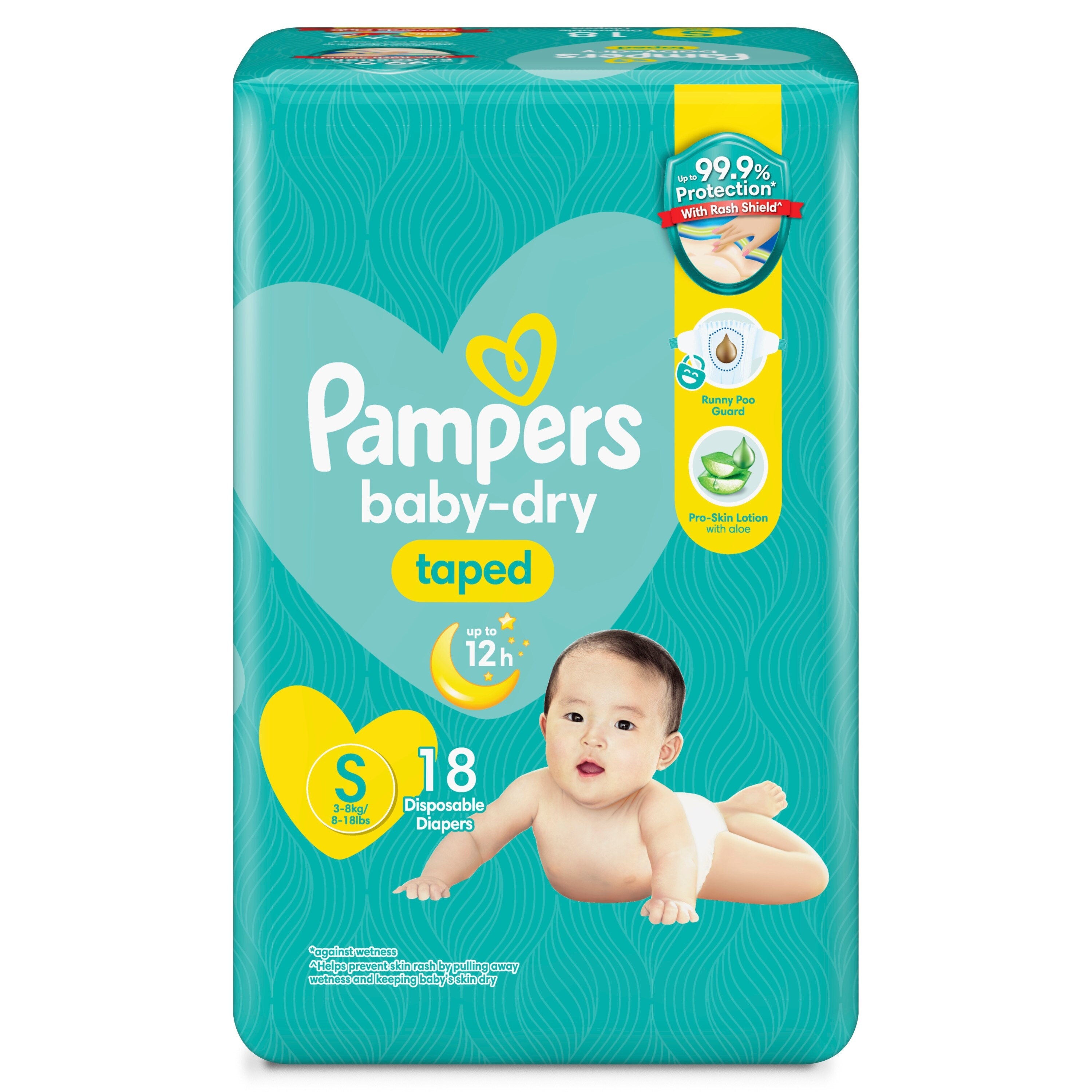 Baby Dry Taped Economy Diaper Small 18s