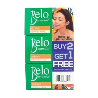 BELO Essentials Papaya Soap 135G Buy 2 Get 1 Free