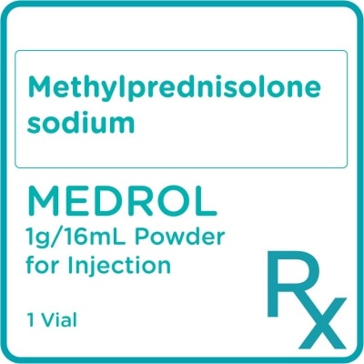 MEDROL Methylpresnisolone 1g/16mL Powder for Injection 1 Vial [PRESCRIPTION REQUIRED]