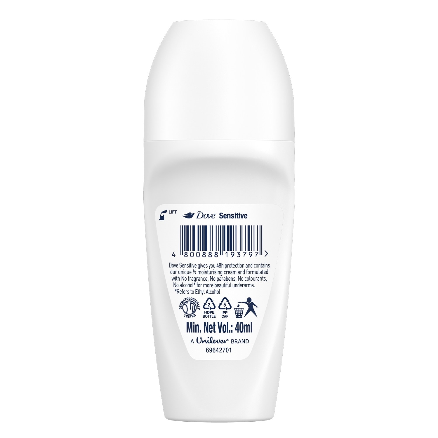 Dove Sensitive 48h Anti-Perspirant Roll On 40ml