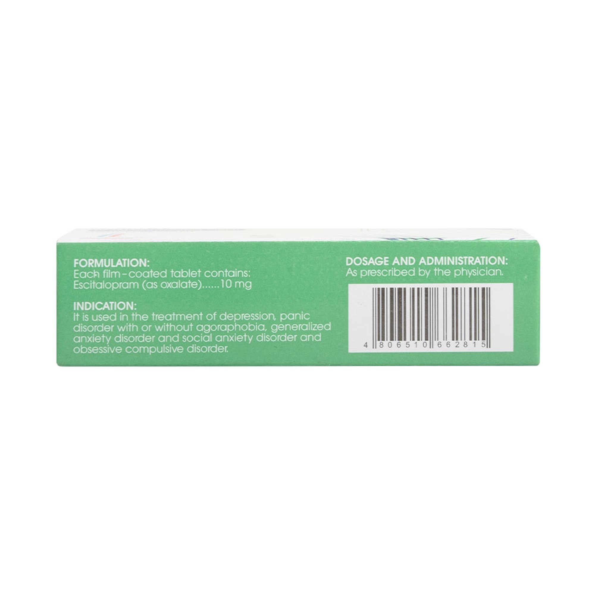 Escitalopram Oxalate 10Mg 1 Tablet [PRESCRIPTION REQUIRED]