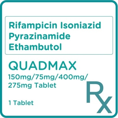 QUADMAX Rifampicin 150mg/ Isoniazid 75mg/Pyrazinamide 400mg/Ethambutol 275mg 1 Tablet [PRESCRIPTION REQUIRED]