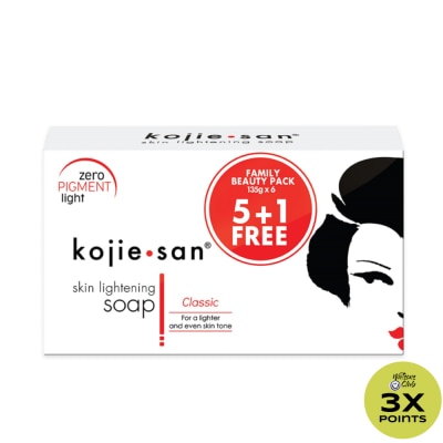 KOJIE SAN Skin Lightening Soap Family Beauty Pack 135Gx6