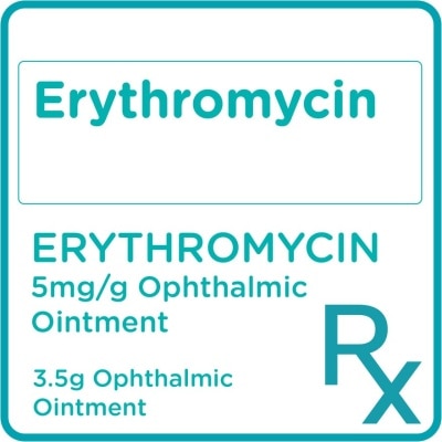 ERYTHROMYCIN Erythromycin 5mg Ophthalmic Ointment 3.5g [PRESCRIPTION REQUIRED]