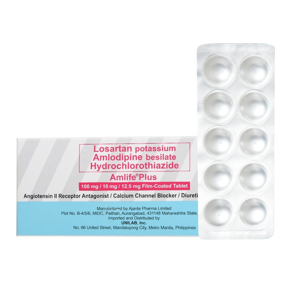 Losartan Potassium + Amlodipine Besilate + Hydrochlorothiazide 100mg/10mg/12.5mg 1 Tablet [Prescription Required]