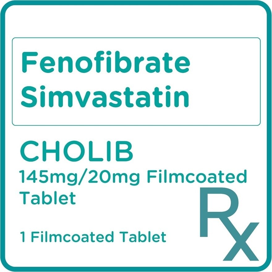 Fenofibrate 145mg Simavastatin 20mg 1  Film coated Tablet [PRESCRIPTION REQUIRED]