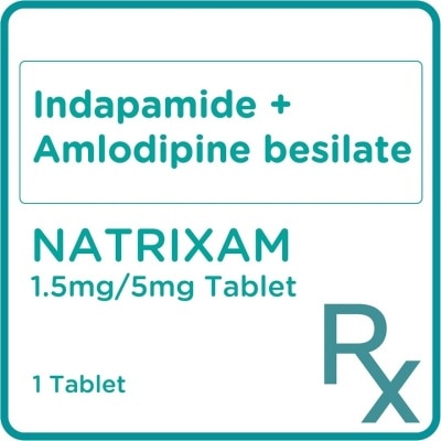 NATRIXAM Indapamide + Amlodipine besilate 1.5mg/5mg 1 Tablet [PRESCRIPTION REQUIRED]