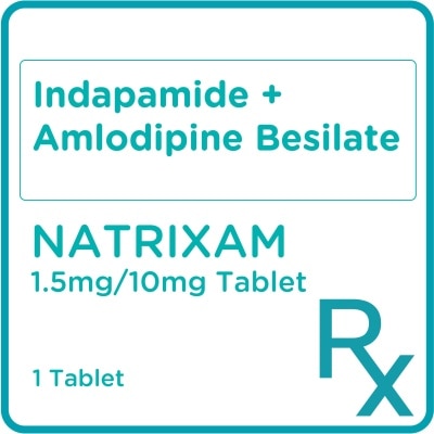 NATRIXAM Indapamide + Amlodipine Besilate 1.5mg/10mg 1 Tablet [Prescription Required]