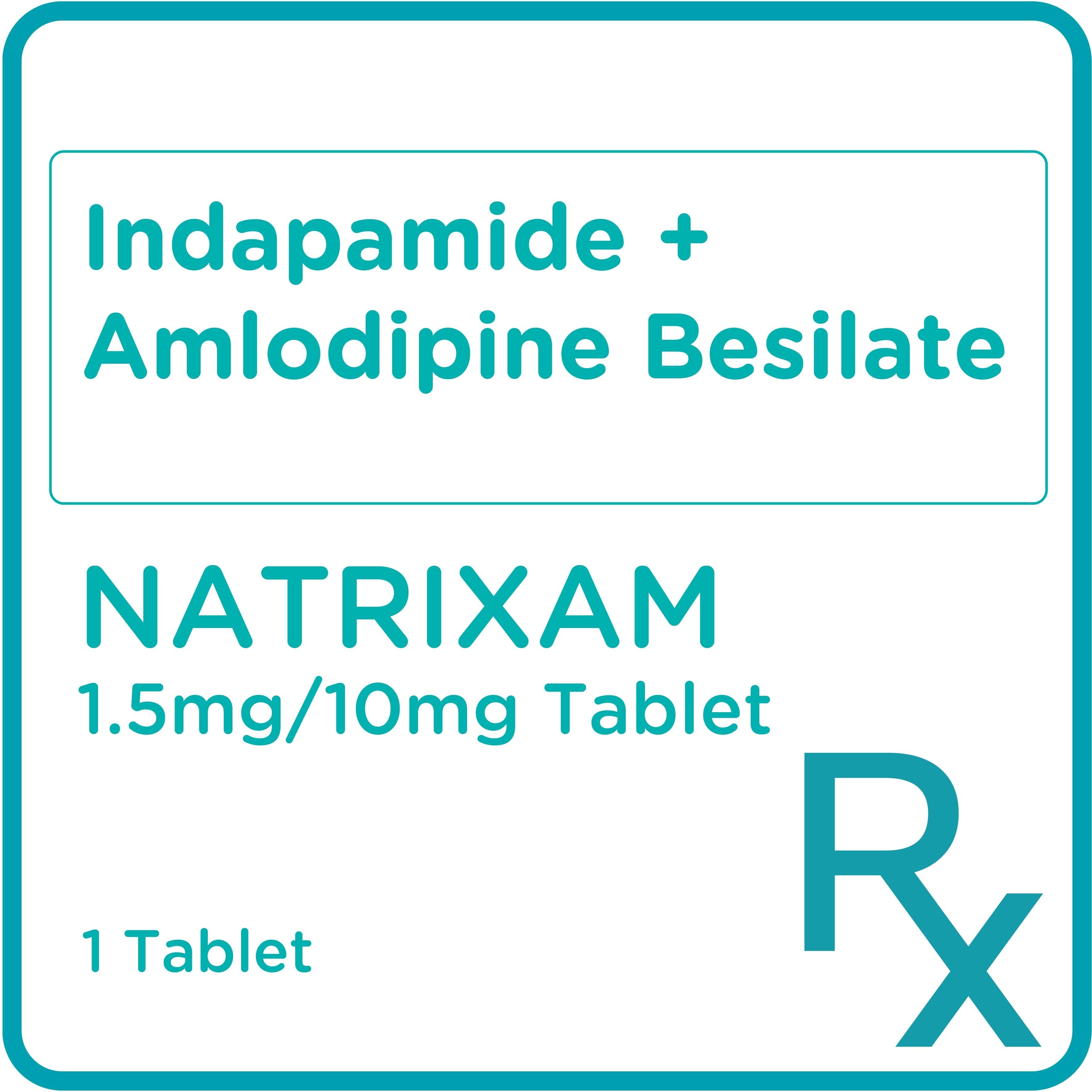 Indapamide + Amlodipine Besilate 1.5mg/10mg 1 Tablet [Prescription Required]