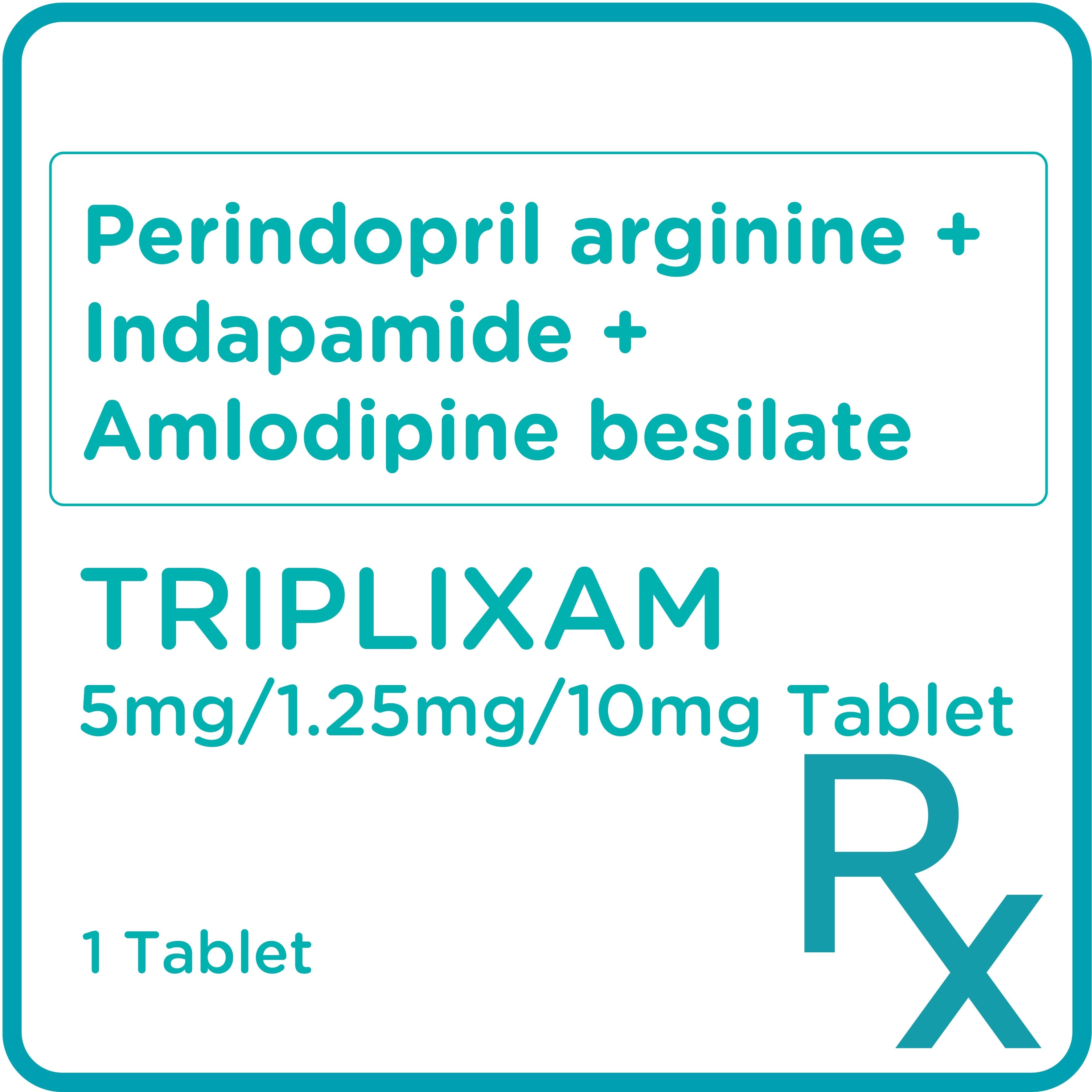 Perindopril arginine + Indapamide + Amlodipine besilate 5mg/1.25mg/10mg 1 Tablet [Prescription Required]